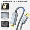 3m Displayport 1.4 till HDMI 2.1 8K60Hz 4K120/144Hz Dynamic HDR 32.4Gbps Dolby ATMOS