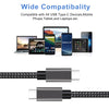NÖRDIC 25cm USB3.2 Gen1 USB-C till C nylonflätad kabel snabbladdning 3A 5Gbps Power Delivery PD 60W