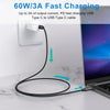 1,5m USB3.2 Gen1 USB-C till C nylonflätad kabel snabbladdning 3A 5Gbps Power Delivery PD 60W