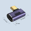 USB4 vinklad adapter hane till hona 40G 8K60Hz PD100W