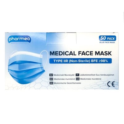 50st Pharmea Medicinsk kirurgisk munskydd-IIR, blå