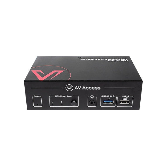 8K KVM Switch 2 datorer 1 bildskärm med HDMI 2.1, 10K@120hz, 8K@120hz, 1080P@240hz & 2K@165hz Idealisk för spel, arbetsstationer