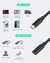 NÖRDIC 20cm USB2.0 USB-C ha till C ho förlängningskabel 2,4A 480Mbps 12W
