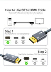 2m Displayport 1.4 till HDMI 2.1 8K60Hz 4K120/144Hz Dynamic HDR 32.4Gbps Dolby ATMOS