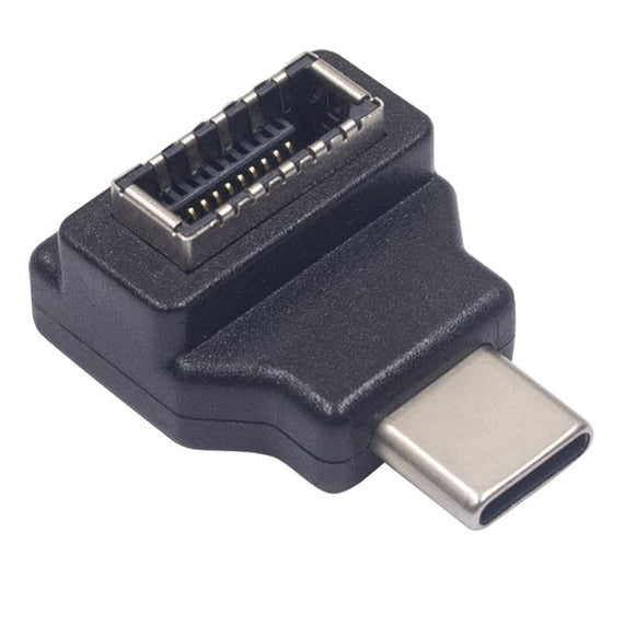 Type E hona till USB-C hane 90grader adapter