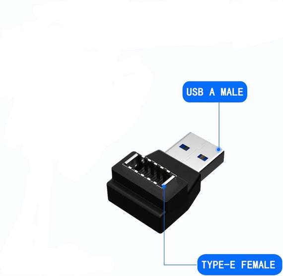 Type E to USB A 90grader adapter