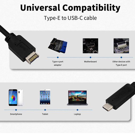 Type E till USB-C flatkabel 50cm