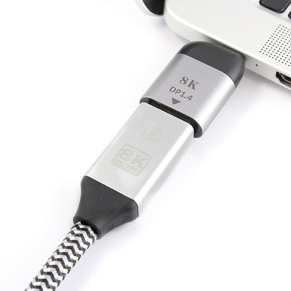 USB C till Displayport adapter 8K i 60Hz 32,4Gbps Stöd för 3D och HDCP 1.4 och 2.2 Aluminium Space Grey