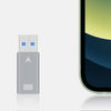 USB3.2 Gen2 USB-C till USB-A adapter 10Gbps metal silver