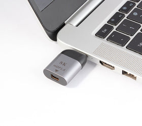 USB C till Mini Displayport adapter 8K i 60Hz Stöd för 3D och HDCP 1.4 och 2.2 10cm Aluminium Space Grey