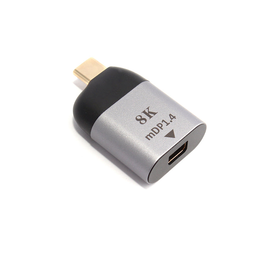 USB C till Mini Displayport adapter 8K i 60Hz Stöd för 3D och HDCP 1.4 och 2.2 10cm Aluminium Space Grey