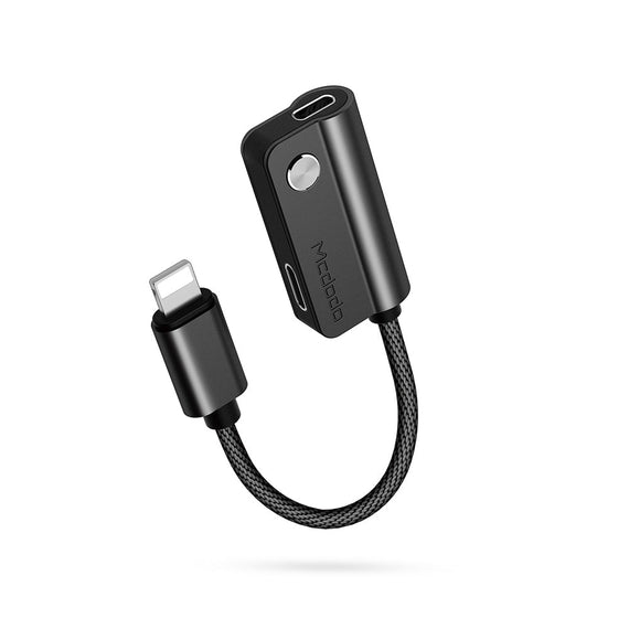 Mcdodo CA-4701 Apple Lightning (Non MFI) till dubbla Lightning adapter för att kunna lyssna på musik och ladda din enhet samtidigit, 10cm kabel