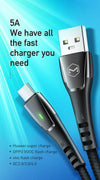 Mcdodo USB A to C Snabbladdningskabel 5A 1,5m Huawei flash charger 10V 4A Oppo Xiaomi stöd för Qualcomm QC4.0