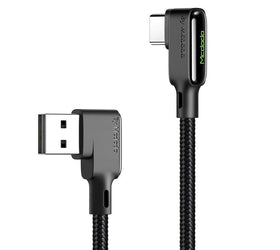 Mcdodo CA-7521 USB C till USB A vinklad kabel för snabbladdning och synk med LED 1,8m