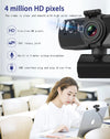 USB Webcam 2K Full HD 30fps med mikrofon roterbar 360grader 4megapixel