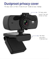 USB Webcam 2K Full HD 30fps med mikrofon roterbar 360grader 4megapixel