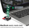 USB-C 3.1 kortläsare med nyckelring 5Gbps TF, MicroSD, Micro SDHC, Micro SDXC 2TB UHS-I grå