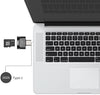 USB-C 3.1 kortläsare med nyckelring 5Gbps TF, MicroSD, Micro SDHC, Micro SDXC 2TB UHS-I grå