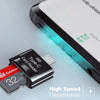 USB-C 3.1 kortläsare med nyckelring 5Gbps TF, MicroSD, Micro SDHC, Micro SDXC 2TB UHS-I grå