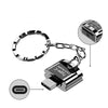 USB-C 3.1 kortläsare med nyckelring 5Gbps TF, MicroSD, Micro SDHC, Micro SDXC 2TB UHS-I grå