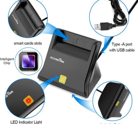 NÖRDIC USB-A Smart- och SIMkortläsare ISO7816 IDkort EMV Creditkort