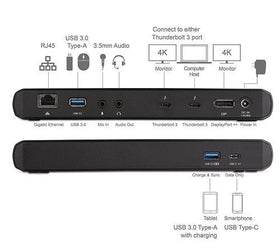 Cable Matters Intel Certified Thunderbolt 3 Dock 1 till 9 med 1x DisplayPort, 2x TB3, 1xUSB-C 3.1, 1x GigaLAN, 2xUSB 3.0, 2xAudio