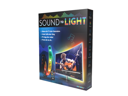 Tv och skärm bakgrund led ljus slinga, sound to light, spel led light