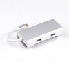 1 till 7 USB C Aluminium Dockningsstation 1xHDMI 4K 30Hz 1xRJ45 Giga Ethernet 2xUSB 3,1 5Gbp 1x USB C PD87W 1xSD/TF kortläsare silver