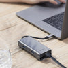 1 till 7 USB C Aluminium Dockningsstation 1xHDMI 4K 30Hz 1xRJ45 Giga Ethernet 2xUSB 3,1 5Gbp 1x USB C PD87W 1xSD/TF kortläsare silver