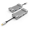 1 till 7 USB C Aluminium Dockningsstation 1xHDMI 4K 30Hz 1xRJ45 Giga Ethernet 2xUSB 3,1 5Gbp 1x USB C PD87W 1xSD/TF kortläsare silver