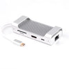 1 till 7 USB C Aluminium Dockningsstation 1xHDMI 4K 30Hz 1xRJ45 Giga Ethernet 2xUSB 3,1 5Gbp 1x USB C PD87W 1xSD/TF kortläsare silver