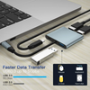 NÖRDIC USB-C till 2xHDMI adapter 4K30Hz 1xUSB-C 60W PD 1xUSB-A3.1 5Gbps MST dubbla HDMI USB type C adapter dual HDMI