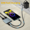 NÖRDIC USB-C till 2xHDMI adapter 4K30Hz 1xUSB-C 60W PD 1xUSB-A3.1 5Gbps MST dubbla HDMI USB type C adapter dual HDMI