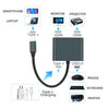 NÖRDIC USB-C till 2xHDMI adapter 4K30Hz 1xUSB-C 60W PD 1xUSB-A3.1 5Gbps MST dubbla HDMI USB type C adapter dual HDMI