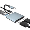 NÖRDIC USB-C till 2xHDMI adapter 4K30Hz 1xUSB-C 60W PD 1xUSB-A3.1 5Gbps MST dubbla HDMI USB type C adapter dual HDMI
