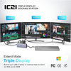 1 till 11 USB-C dockingsstation för trippla monitorer 2xHDMI 4K30Hz, 1xVGA  PD 100W Macbook M1 M2 Thunderbolt 3 & 4