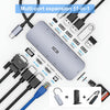 1 till 11 USB-C dockingsstation för trippla monitorer 2xHDMI 4K30Hz, 1xVGA  PD 100W Macbook M1 M2 Thunderbolt 3 & 4