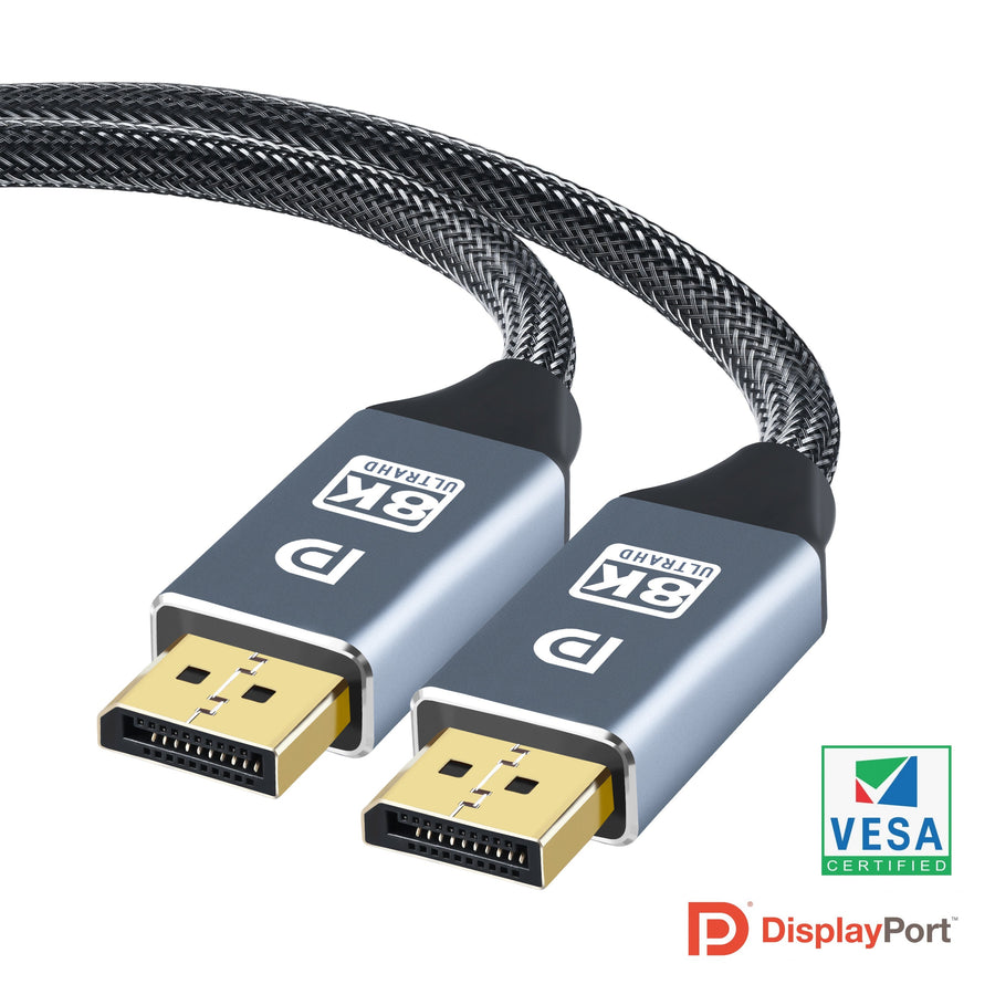 NÖRDIC CERTIFIED CABLES 1m Displayportkabel 1.4 UHD 8K60Hz 4K144Hz HBR3 32,4Gbps 10-bit HDR