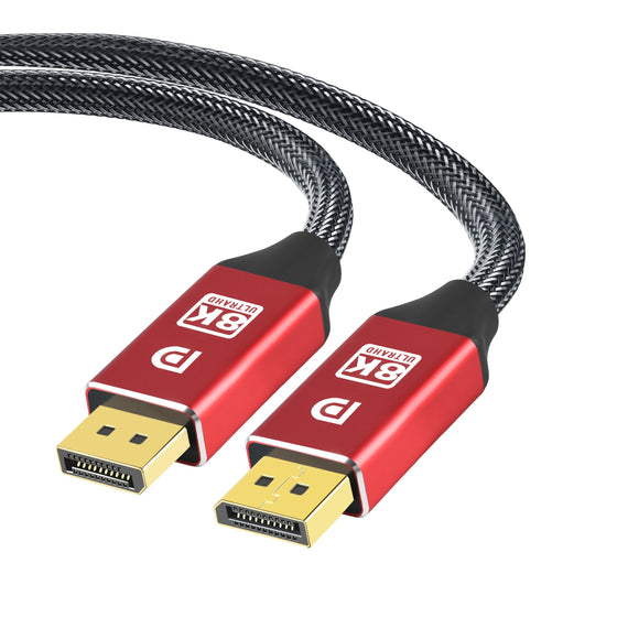 CERTIFIED CABLES 2m Displayportkabel 1.4 UHD 8K60Hz 4K144Hz HBR3 32,4Gbps 10-bit HDR