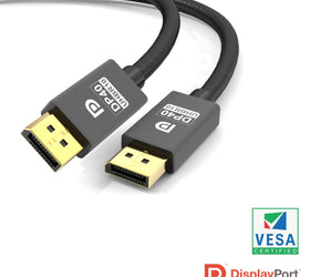 NÖRDIC CERTIFIED CABLES 50cm VESA Certified Displayport 2.1 kabel DP40 UHBR10 40Gbps 8K60H 4K144Hz