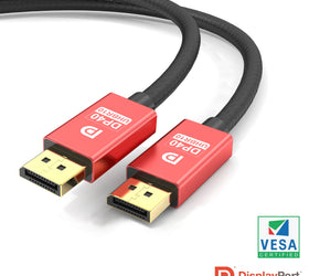NÖRDIC CERTIFIED CABLES 1m VESA Certified Displayport 2.1 kabel DP40 UHBR10 40Gbps 8K60H 4K144Hz