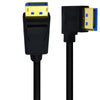 2m vinklad Displayport till Displayport kabel ver 1.4 UHD 8K i 60Hz 32,4Gbps 10-bit HDR dubbelskärmad