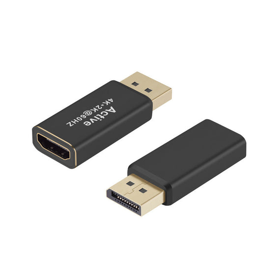 Aktiv adapter Displayport1.2  hane till HDMI1.4b hona 4K 60Hz Eyefinity svart