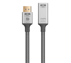 NÖRDIC 50cm Aktiv adapter Displayport1.4 hane till HDMI 8K60Hz hona