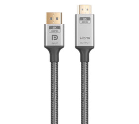 NÖRDIC 1,5m Displayport 1.4 till HDMI 2.1 8K60Hz 4K120/144Hz Dynamic HDR 32.4Gbps Dolby ATMOS