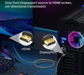 NÖRDIC 1m Displayport till HDMI 4K60Hz Dynamic HDR 18Gbps