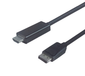 NÖRDIC 1m Displayport 1.2 till HDMI kabel UHD 4K i 30Hz 10,8Gbps för HDTV dubbelskärmad