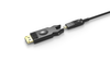NÖRDIC 10m HDMI 2.0 AOC aktiv Fiberkabel, 5 i 1 med löstagbara adaptrar HDMI, DVI, USB-C, DP och HDMI-D