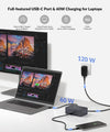 Dockningsstation Dual Monitor KVM Switch för bärbar dator och stationär dator, med HDMI & DisplayPort, USB-C MST Dual 4K@60Hz