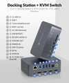 Dockningsstation Dual Monitor KVM Switch för bärbar dator och stationär dator, med HDMI & DisplayPort, USB-C MST Dual 4K@60Hz